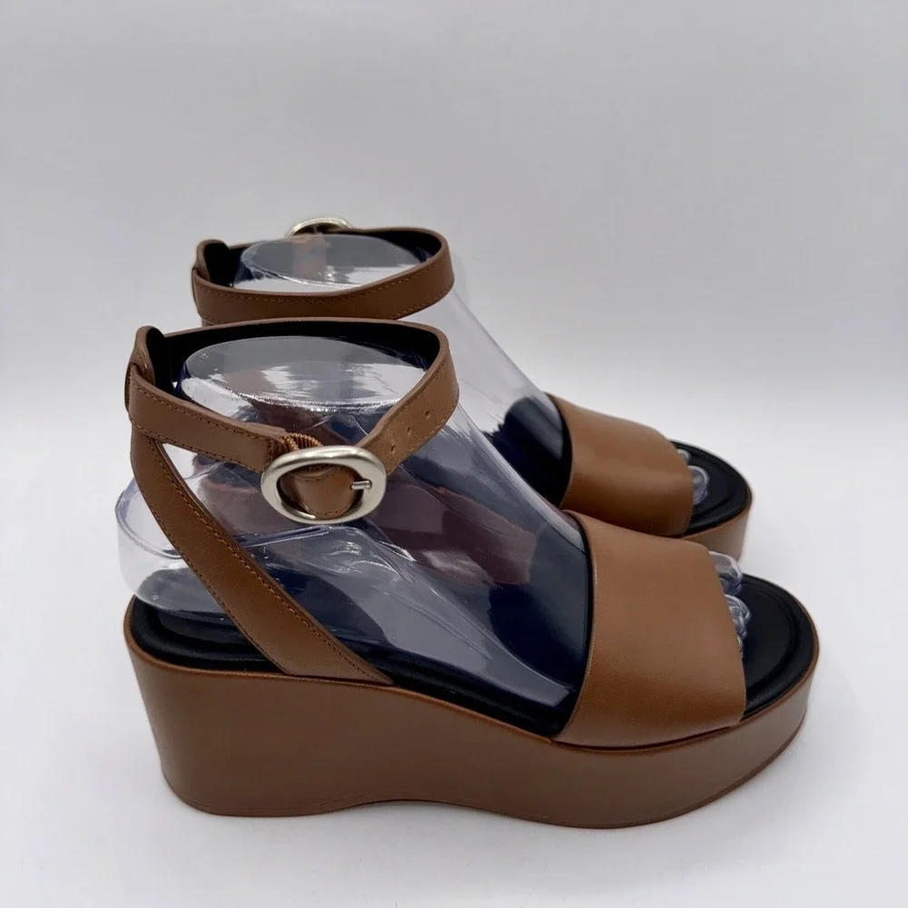 Vince. Phillipa Sandals Women's Size 6.5 EU 36.5 Sequoia Brown Leather‎